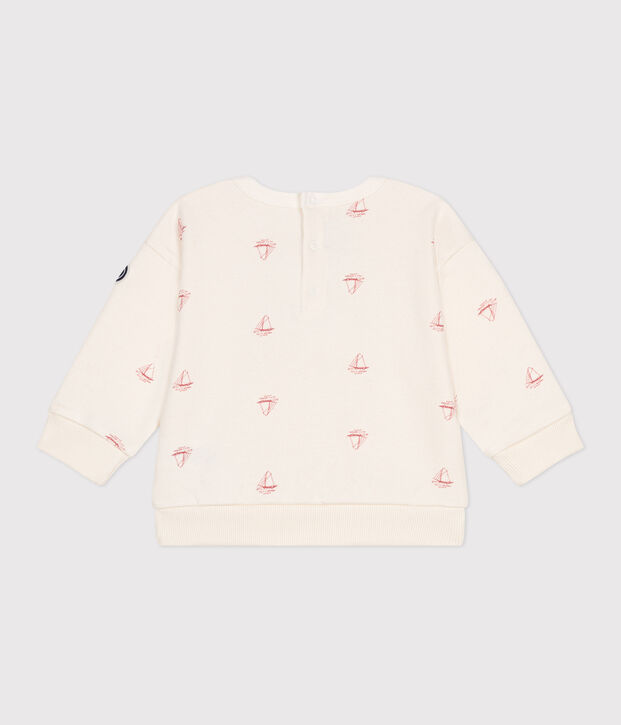 Sudadera de algod&oacute;n con estampado de barco vintage para beb&eacute; rojo/rojo