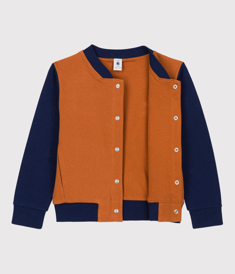 Chaqueta de b&eacute;isbol de mulet&oacute;n de ni&ntilde;a / ni&ntilde;o marron/azul