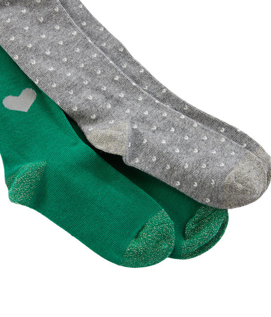 Lote de 2 pantis infantiles para niña gris SUBWAY/verde ECOLOGY