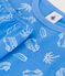 Pijama infantil corto y muy ajustado de algodón con estampado de furgonetas azul BRASIER/gris MARSHMALLOW