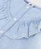 Blusa infantil lisa de manga corta de algod&oacute;n azul