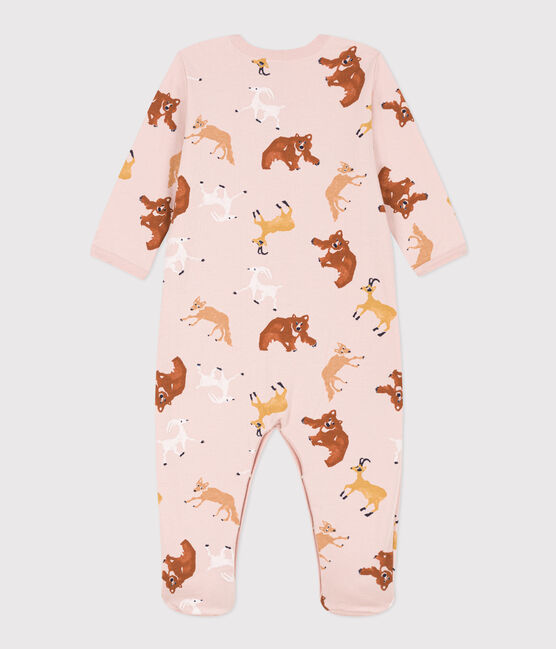 Pijama de felpa con animales para bebé rosa SALINE/blanco MULTICO