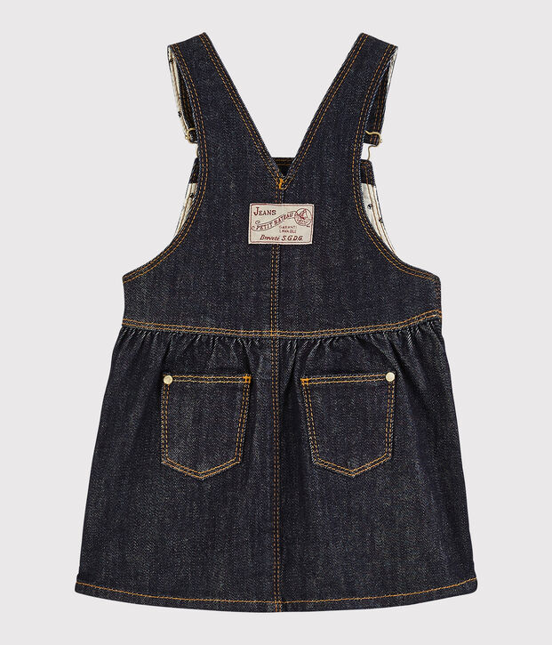 Vestido vaquero tipo peto para beb&eacute; ni&ntilde;a azul