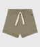 Shorts lisos de punto flameado para bebé verde MARECAGE