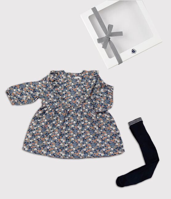 Estuche de regalo con vestido y leotardos para bebé variante 1