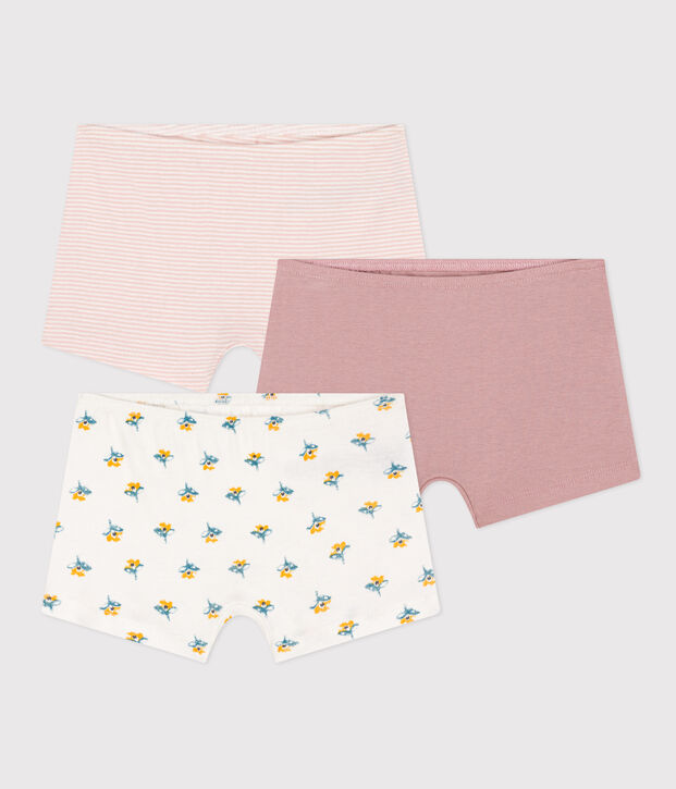 Juego de 3 culottes de algod&oacute;n con flor para ni&ntilde;a multicolor