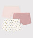 Juego de 3 culottes de algodón con flor para niña