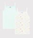 Lote de 2 camisetas de tirantes con estampado de frutas de algodón ecológico de niña