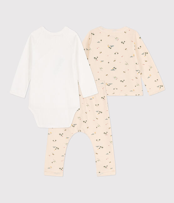 Conjunto de algodón estampado para bebé blanco AVALANCHE/ MULTICO
