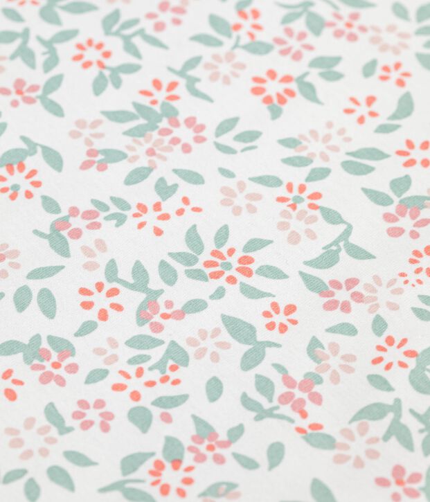 Chaleco reversible de algod&oacute;n estampado para beb&eacute; blanco/rosa