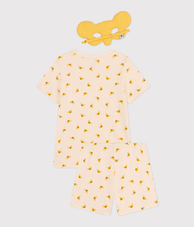 Pijama corto infantil de algod&oacute;n tipo disfraz de koala crudo/multicolor