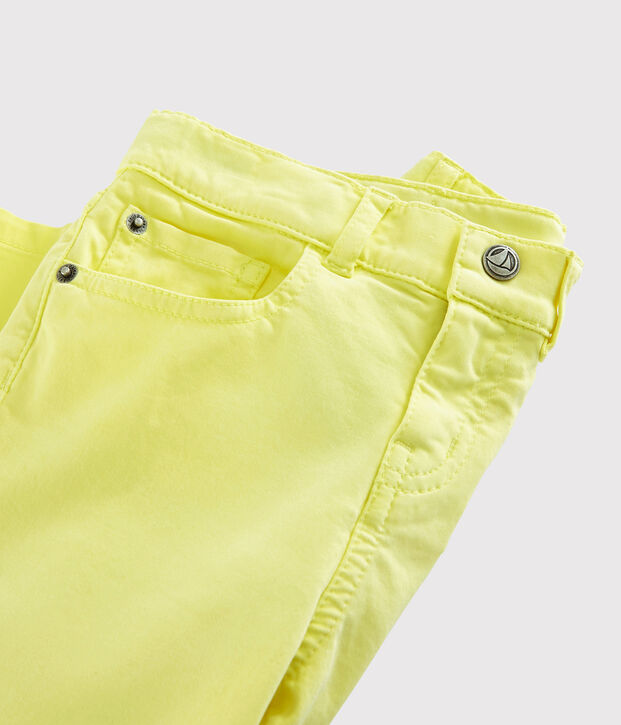 Pantal&oacute;n de sarga de ni&ntilde;o amarillo