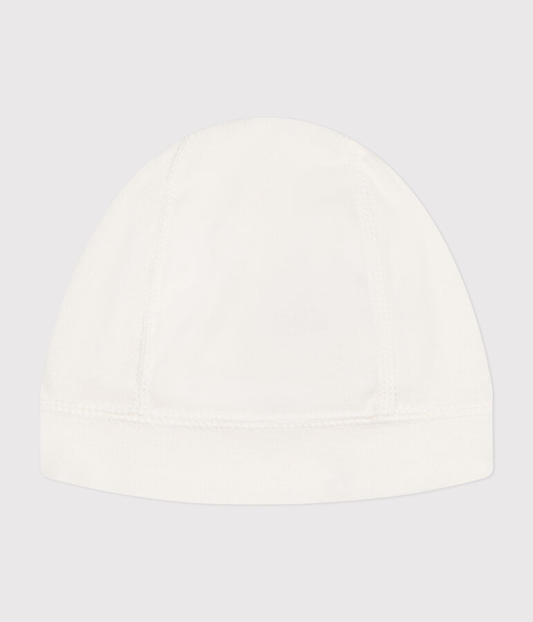Gorro de punto para reci&eacute;n nacido blanco