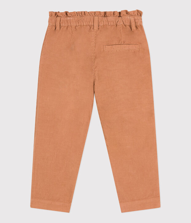 Pantal&oacute;n recto de terciopelo para ni&ntilde;a rosa