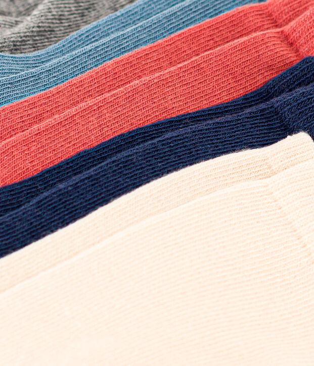Juego de 5 pares de calcetines lisos para ni&ntilde;o/ni&ntilde;a multicolor