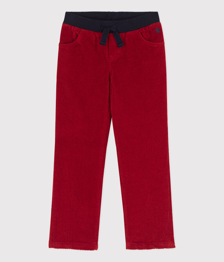 Pantal&oacute;n de corte normal de pana de ni&ntilde;o rojo