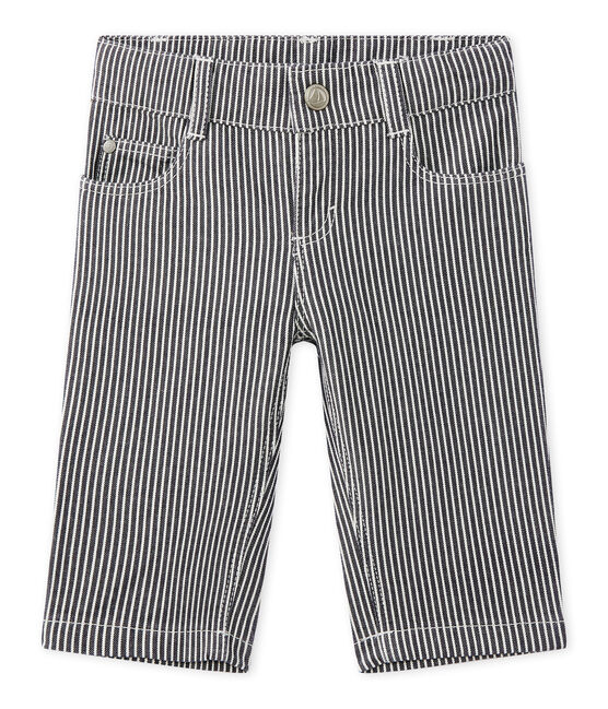 Pantalón de bebé niño a rayas azul SMOKING/blanco MARSHMALLOW