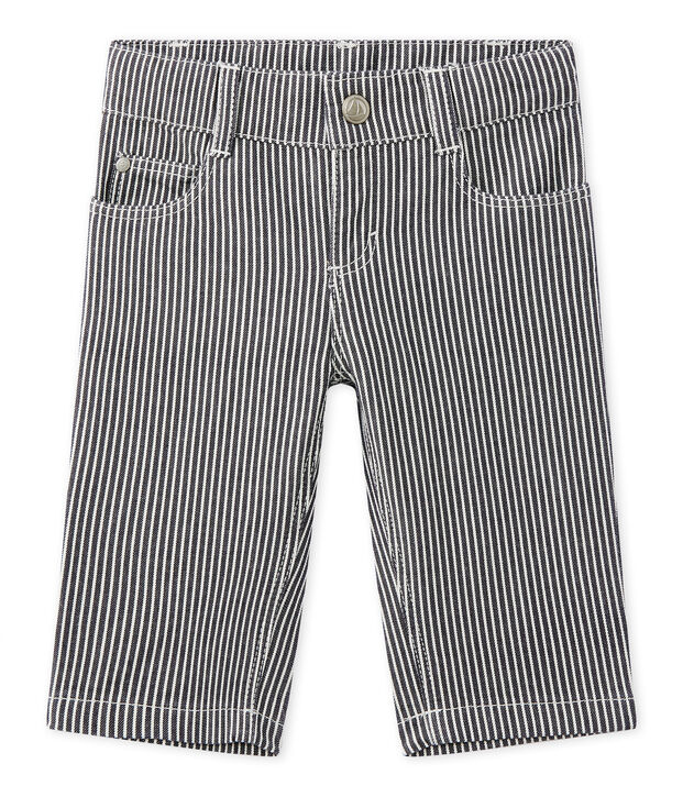 Pantal&oacute;n de beb&eacute; ni&ntilde;o a rayas azul/blanco