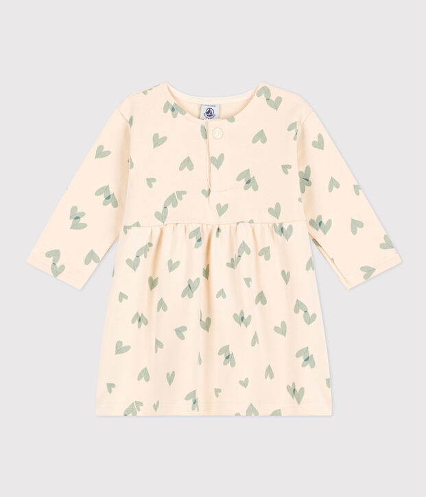 Vestido de mulet&oacute;n de manga larga para beb&eacute; crudo/verde