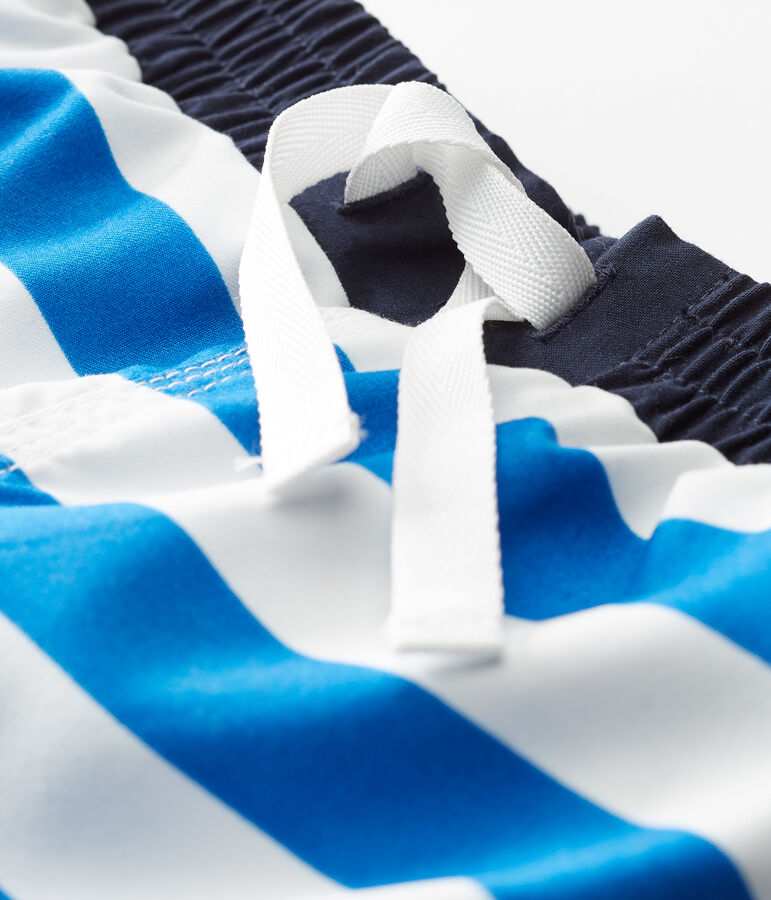 Shorts de playa de rayas para beb&eacute; ni&ntilde;o azul RIYADH/blanco MARSHMALLOW