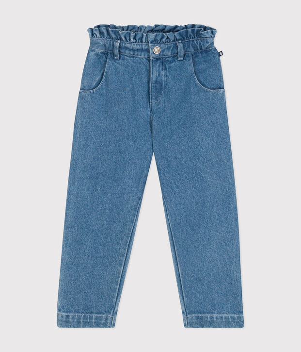 Pantal&oacute;n vaquero recto para ni&ntilde;a azul