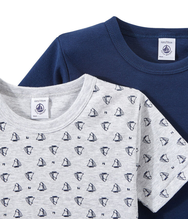 Lote de 2 camisetas de manga corta para ni&ntilde;o blanco LOT