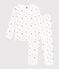 Pijama infantil de terciopelo con estampado de corazones blanco MARSHMALLOW/blanco MULTICO