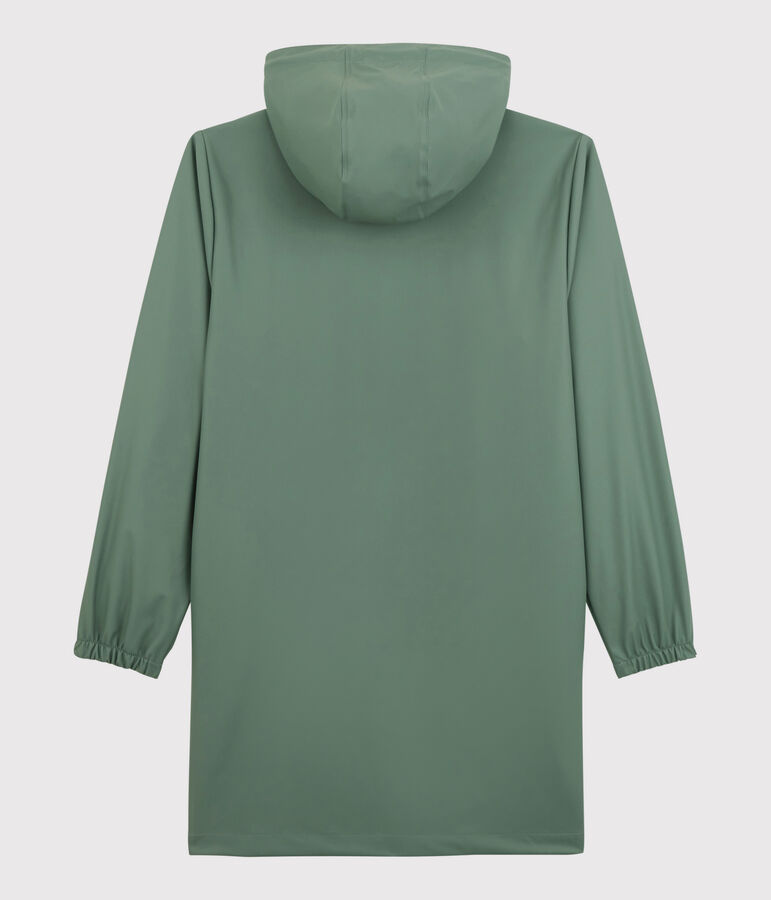Chubasquero largo y ligero de material reciclado unisex verde
