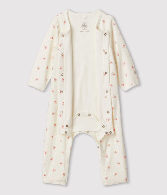 Bodyjama sin pies de bebé de algodón ecológico blanco MARSHMALLOW/blanco MULTICO