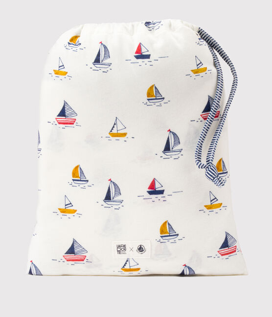 Toalla de baño y manopla para bebé con estampado marino blanco MARSHMALLOW/azul MEDIEVAL/ MULTICO