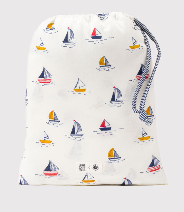 Toalla de ba&ntilde;o y manopla para beb&eacute; con estampado marino blanco/azul/multicolor