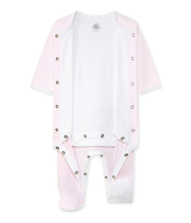 Bodipijama mixto rosa/blanco