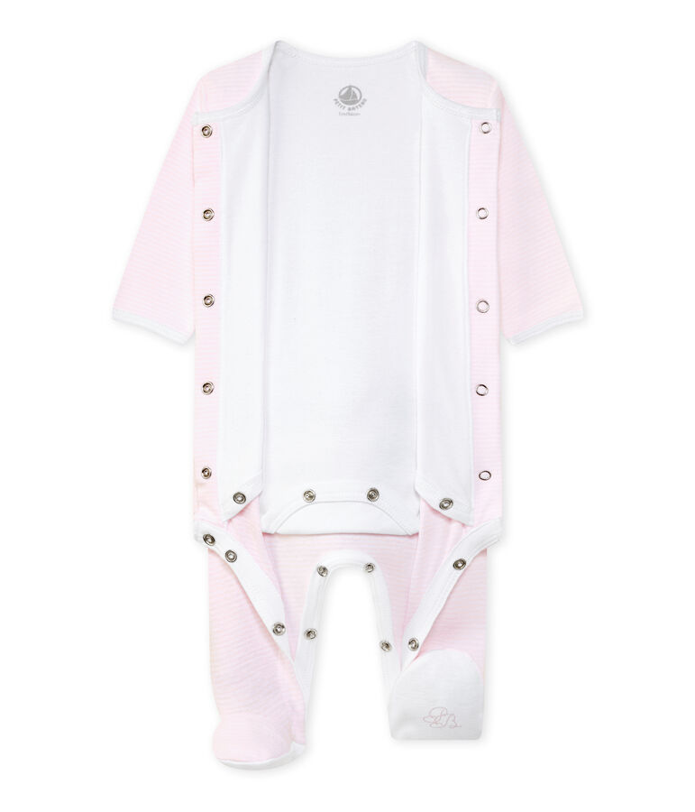 Bodipijama mixto rosa VIENNE/blanco ECUME