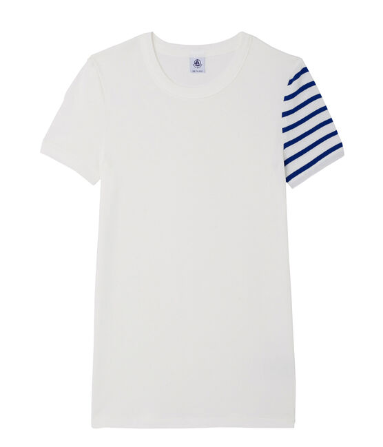 Camiseta en punto original de fantasía para mujer blanco ECUME
