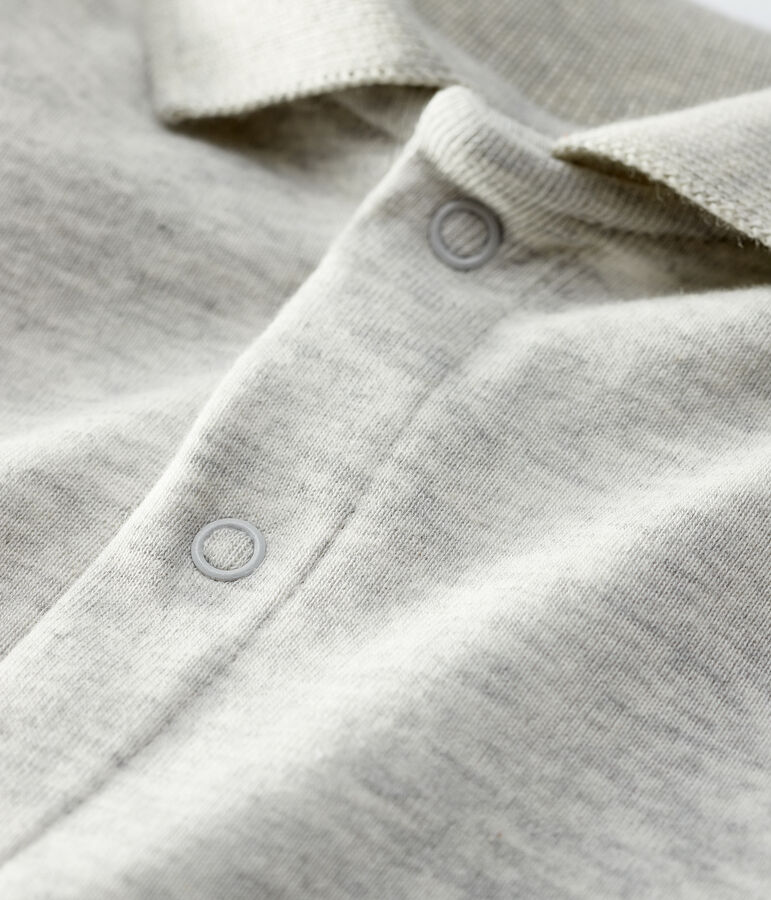 Bodi de manga larga con cuello de polo para beb&eacute; gris BELUGA CHINE