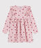 Vestido infantil de manga larga de algodón rosa JOLI/blanco MULTICO