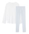 Pijama de punto para chica blanco MARSHMALLOW/azul CONTES