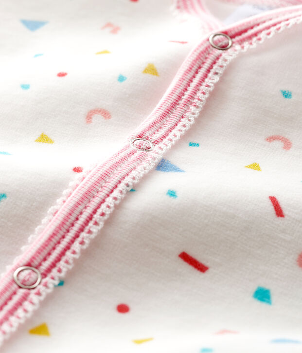 Pelele de terciopelo con estampado de confetis para beb&eacute; ni&ntilde;a blanco/multicolor