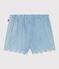 Shorts para bebé de chambray bordado azul BLEU CLAIR