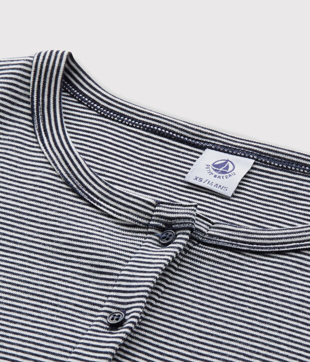 C&aacute;rdigan emblem&aacute;tico de algod&oacute;n a rayas de mujer azul/blanco