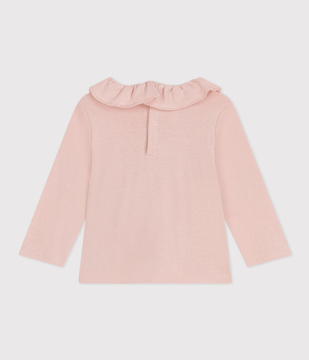 Blusa de algod&oacute;n de manga larga para beb&eacute; rosa