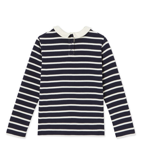 T-shirt fille manches longues rayé azul SMOKING/beige COQUILLE