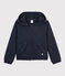 Sudadera con capucha de felpa de niña. azul SMOKING