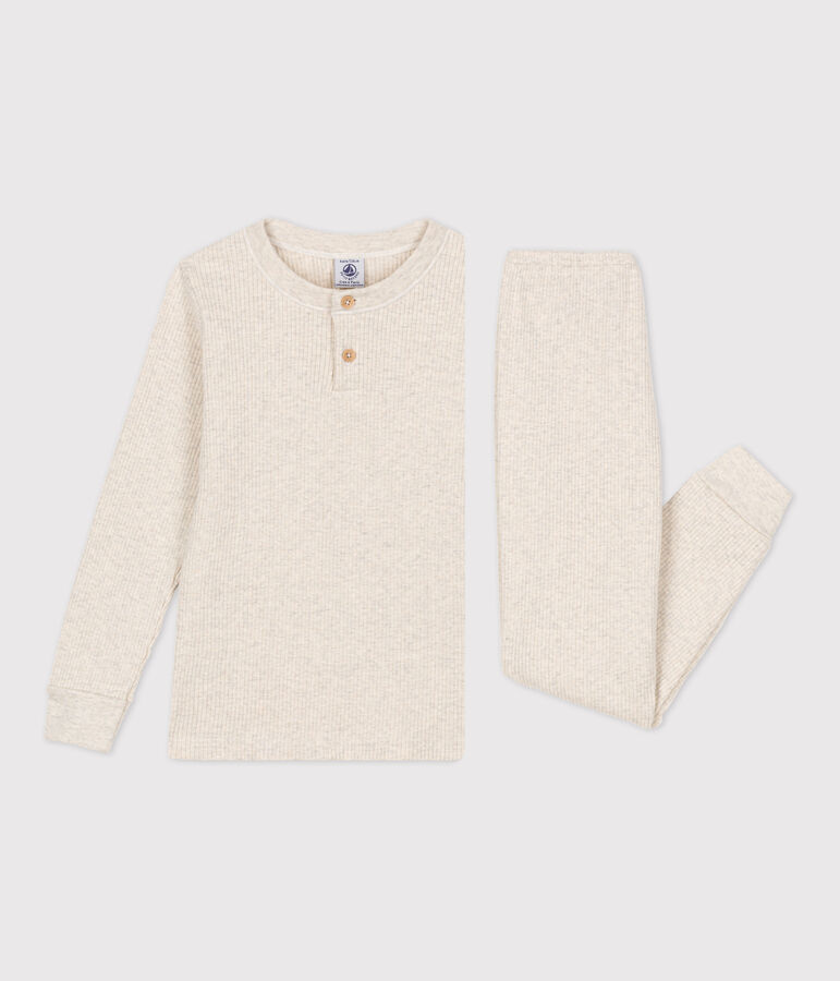 Pijama de algod&oacute;n para ni&ntilde;o/ni&ntilde;a beige