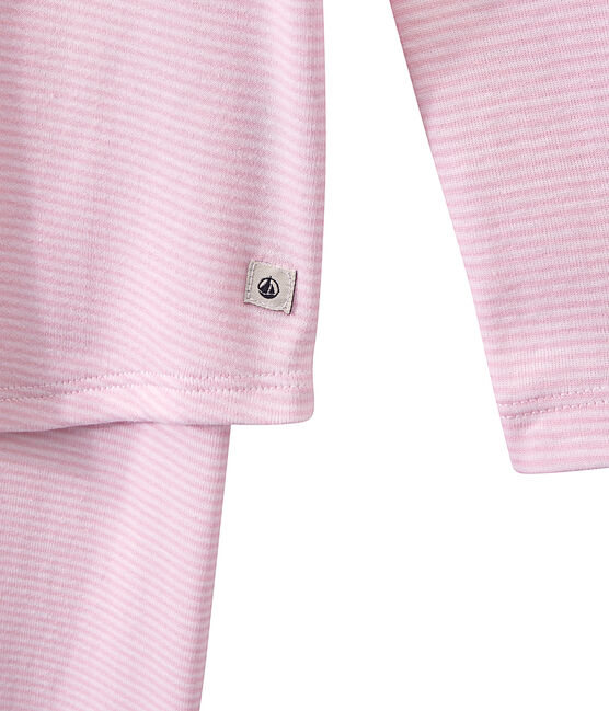 Pijama milrayas para niña rosa BABYLONE/blanco ECUME