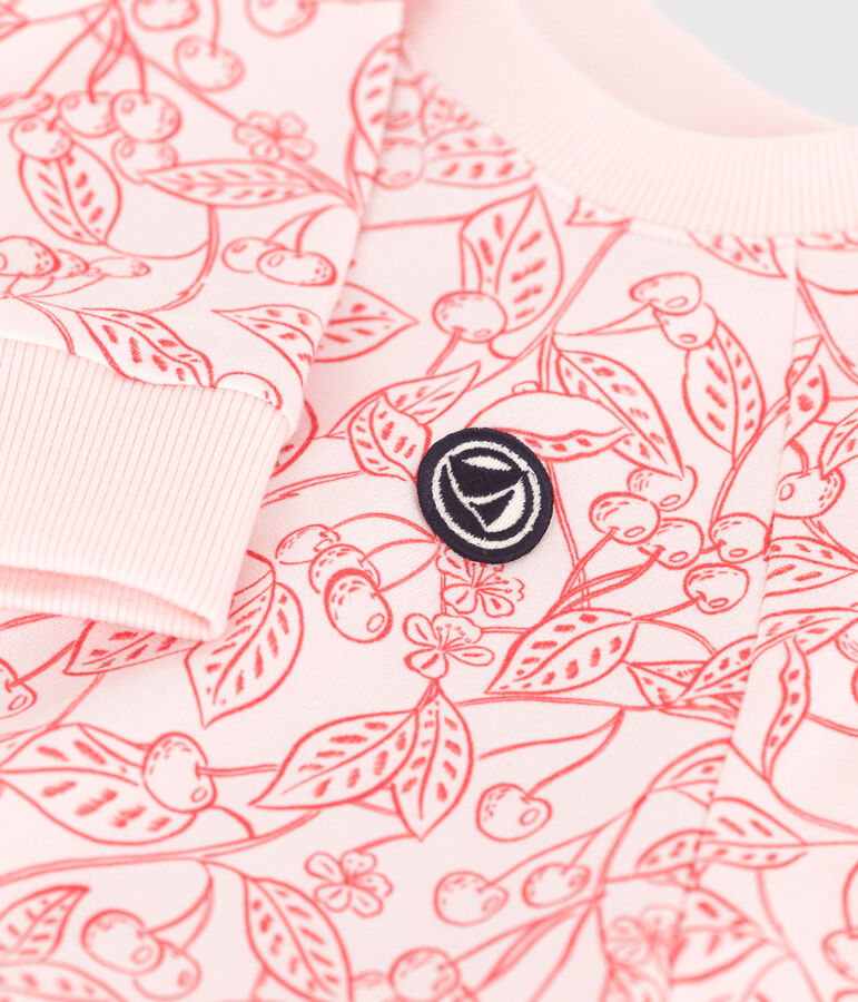 Sudadera infantil de algod&oacute;n con estampado rosa/rojo