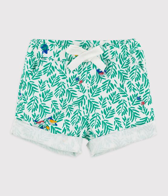 Pantalón corto de algodón de bebé. blanco MARSHMALLOW/blanco MULTICO