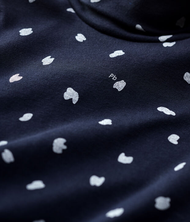 Prenda de cuello de cisne de algod&oacute;n de ni&ntilde;a azul/multicolor