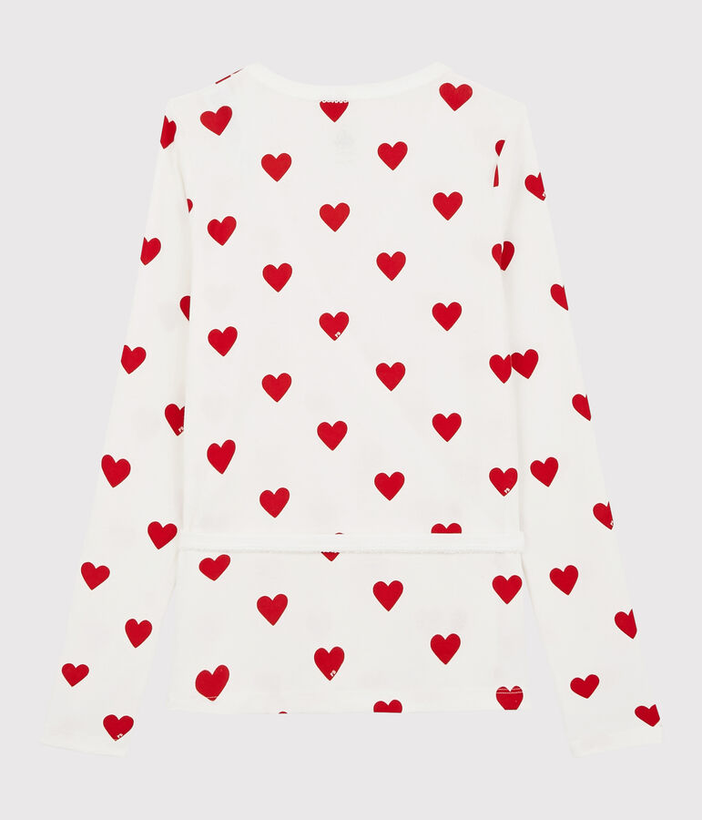 Rebeca cruzada de algod&oacute;n de mujer blanco/rojo