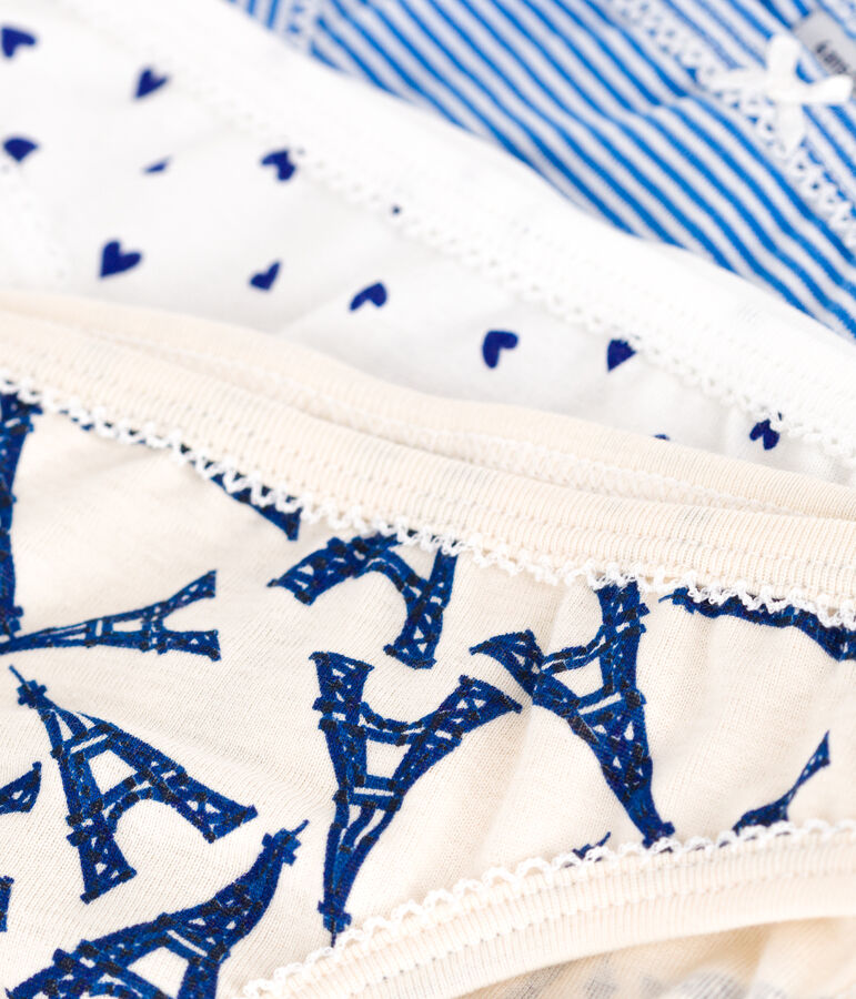 Juego de 3 braguitas de algod&oacute;n infantiles con motivo de Par&iacute;s multicolor